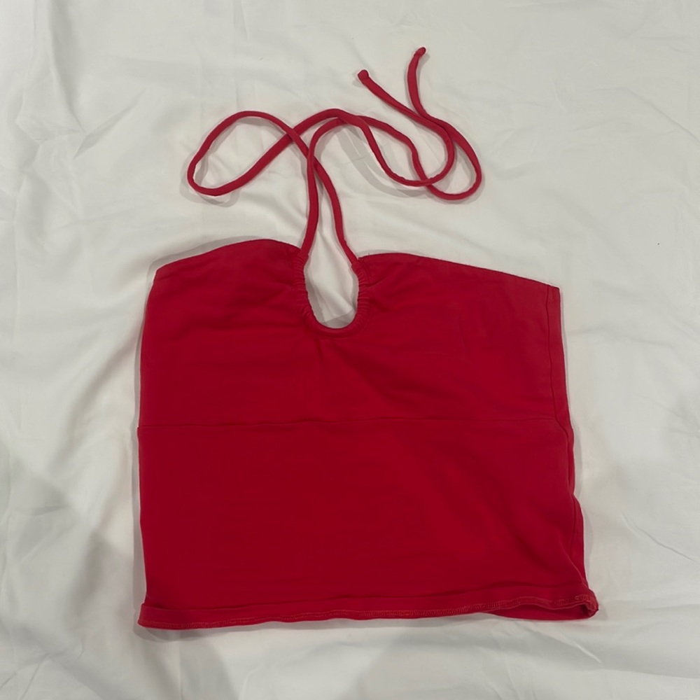cute red top with tie up
